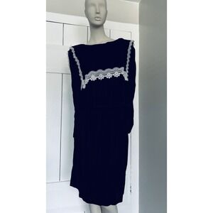 Vintage Gunne Sax Scott McClintock Black Velvet & Lace Praire Dress Size 8